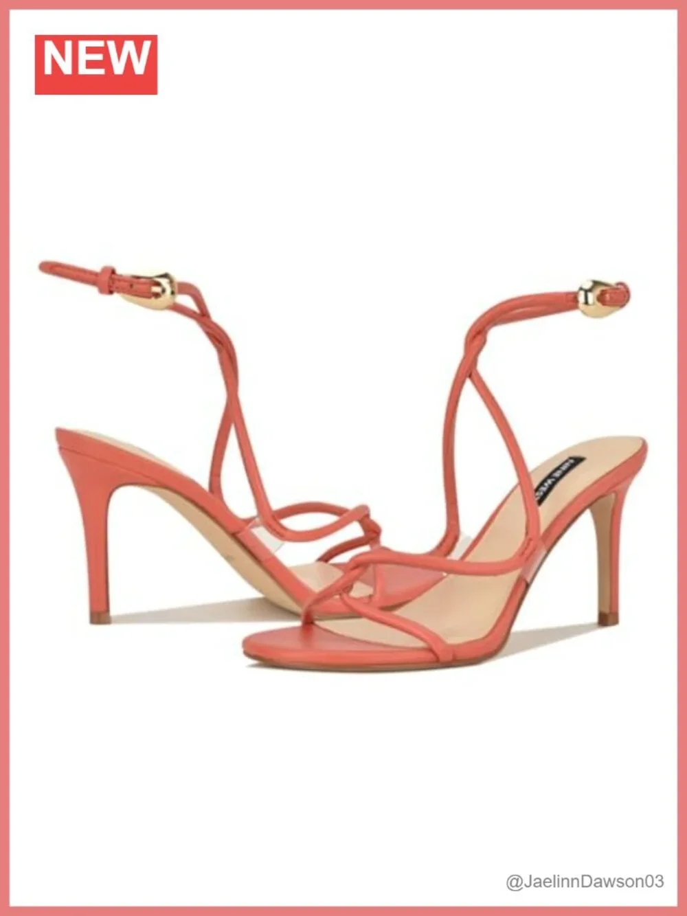 Nine West Heeled Sandals Stiletto Ankle Strap Faux Leather Dress Shoes